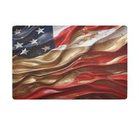Doormats American Flag Marble Gold Red Floormats Waterproof Entrance Mats Heavy Duty Floor Carpet Rug For Entry Office Garage 40X60 CM
