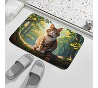 Doormats Cheshire Cat Sitting On A Branch In The Entrance Mats Waterproof Floor Carpet Rug Non-Slip Inside Floor Mat For Entry Kitchen Garage 40X60 CM