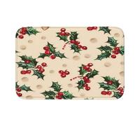 Doormats Christmas Holly Leaf Pattern Non-Slip Absorbent Door Mat 23.6x15.7 in - Indoor Outdoor Welcome Mat - Floor Mat Area Rug