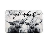 Doormats Farmhouse Highland Cow Get Farm Animal Portrait Of Highland Cow Longhorn Rustic Funny Western Floormats Easy Clean Mat Absorbent Machine Washable Inside Floor Mat 40X60 CM