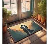 Doormats For Indoor Entrance Home Romantic Sunset In The Forest: A Loving Couple'S Journey Doormat Welcome Home Door Mat Cool Stuff For Boys(40X60CM)