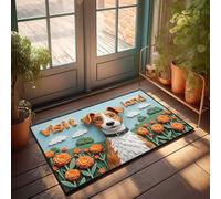 Doormats For Indoor Entrance Home Visit Land: A Friendly Dog In A Flower Field Doormat Welcome Home Door Mat Cool Stuff For Boys(40X60CM)