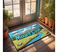 Doormats For Outdoor Entrance Funny Mount Cook: A Scenic Landscape With Snow-Capped Peaks And A Seren Doormat Front Door Inside Mat Holiday Rug(65X90CM)
