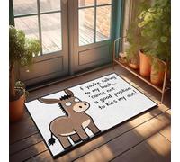 Doormats For Outdoor Entrance Home Funny Donkey Saying "If You'Re Talking To My Back... Doormat Bar Decor For Home Door Mat Rug(65X90CM)