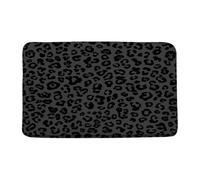 Doormats Leopard Grey Black Cheetah Print Animal Big Cat Wildlife Pattern Geometric Flannel Mat Rug Soft Decoration Shower Mats, For Bathtub, Living Room, Bedroom, 40x60cm