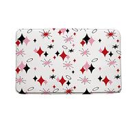 Doormats Mid Century Retro Starbursts Red Pink Diamond Modern Abstract Geometric Mat Absorbent Machine Washable Inside Floor Mat Heavy Duty Floormats For Indoor Office Kitchen 40X60 CM