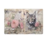 Doormats Old Newspaper Cat Floormats Non-Slip Mat Absorbent Heavy Duty Inside Floor Mat For Office Garage Porch 40X60 CM