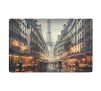 Doormats Paris Rainy Day Mat Absorbent Waterproof Floor Carpet Rug Heavy Duty Entrance Mats For Garage Office Kitchen 40X60 CM
