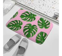 Doormats Pink Greena Leaves Floor Carpet Rug Heavy Duty Floormats Easy Clean Entrance Mats For Porch Garage Indoor 40X60 CM