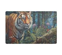 Doormats Realistic Tiger Mat Absorbent Machine Washable Entrance Mats Heavy Duty Inside Floor Mat For Indoor Garage Entry 40X60 CM