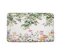 Doormats Sage Green Eucalyptus Watercolor Green Leaves With Floral Botanical Plant Nature Heavy Duty Entrance Mats Machine Washable Inside Floor Mat For Kitchen Indoor Porch 40X60 CM