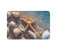 Doormats Sandy Beach Shells Creative Floor Carpet Rug Machine Washable Mat Absorbent Heavy Duty Inside Floor Mat For Kitchen Entry Garage 40X60 CM
