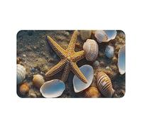 Doormats Sandy Beach Shells Entrance Mats Machine Washable Inside Floor Mat Heavy Duty Mat Absorbent For Indoor Entry Garage 40X60 CM