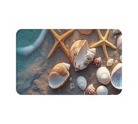 Doormats Sandy Beach Shells Mat Absorbent Heavy Duty Floormats Machine Washable Inside Floor Mat For Entry Kitchen Garage 40X60 CM