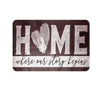 Doormats Soft Bathroom Mat Home Where Our Story Begins He Multipurpose Rug Mats For Indoor Entryway Patio 40X60Cm