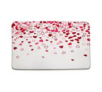 Doormats Valentine'S Day Red And Pink Heart Romantic Sweet Love For Lover Couple Floormats Heavy Duty Mat Absorbent Machine Washable Floor Carpet Rug For Garage Porch Entry 40X60 CM