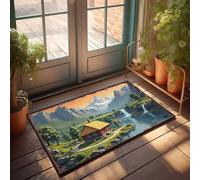 Doormats With Funny Sayings Mountain Retreat: A Serene Cottage By The Waterfall Doormat Outside Decor Large Welcome Mats Outdoor(50X80CM)