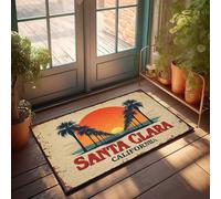 Doormats With Funny Sayings Santa Clara, California: A Tropical Sunset Paradise Doormat Outside Decor Large Welcome Mats Outdoor(40X60CM)