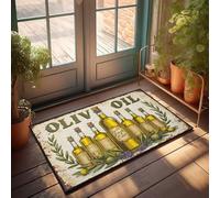 Doormats With Funny Sayings Vintage Olive Oil Bottles With Laurel Wreath And Olives Doormat Outside Decor Large Welcome Mats Outdoor(50X80CM)