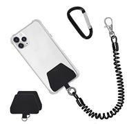 Doormoon Phone Lanyard Tether with Patch, Universal Stretchy Straps and Phone Case Anchor for Anti-drop Outdoor Skiing Hiking Cycling Climbing Compatible for iPhone Samsung Pixel Most Smartphones