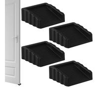 Doors Stopper, Door Holder, 2.44x2.44x0.98in Non Slip Rubber Wedge, 4pcs Two Way Design, Home Protector, Home Security Accessory for Theft, Indoor Use, Works on All Surfaces, Strong Grip