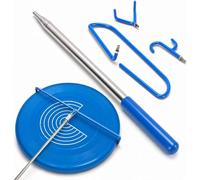 doorslay Disc Golf Retriever Pole Telescoping Accessories 16 ft Stainless Steel Disc Grabber Extendable Pickup Tool with 3 Interchangeable Rubber Coated Hooks for Water Tree (16 FT)