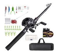 doorslay Fishing Rod and Reel Set, 1.8m/2.1m Telescopic Fishing Rod, Fishing Rod Reel Combo Complete Set with Spinning Reels, Bait and Hook Accessories, Bag and Case for Saltwater Fishing Accessories