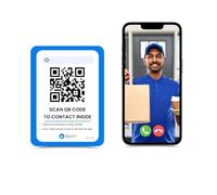 DoorVi Smart Video Doorbell Powered by QR Code Technology | Instant Visitor Video Call on Smartphone | 2-Way Talk | Square (Sticker)