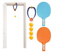 Doorway Pings Pong Game | 7-Piece Door Pings Pong Set | Adjustable Hanging Table Tennis Trainer Games Over the Door | Door Frame PingPong Table Tennis Sets Exerciser Family Games for Boys & Girls