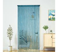 Doorway String Curtain Door Curtains, Boho Hippie Hanging Patio Decor for Bedroom, Wall, Window, Closet, Kitchen, Living Room, Teal Blue, 100 x 200 cm