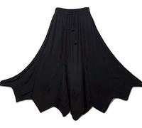 Doorwaytofashion Ladies Maxi Skirt Medieval Handkerchief Hem Embroidered One Size 14 16 18 20 22 (Black)