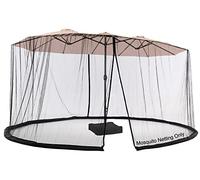 DOOSARG Umbrella Netting for Outdoor Umbrellas, Patio Umbrella Mosquito Netting for Double-Sided Umbrella, with Double Zipper Door and Adjustable Rope, (Black) (15FT)