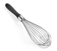 Doosu 30cm Balloon Whisk: 18/8 Stainless Steel Kitchen Whisk for Cooking, Manual Hand Whisk with 12 Sturdy Wires and Non-Slip Silicone Handle for Whipping Blending Beating Stirring (Dark)