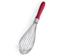 Doosu Balloon Whisk: 18/8 Stainless Steel Kitchen Whisk for Cooking, Manual Hand Whisk with 12 Sturdy Wires and Non-Slip Silicone Handle for Whipping Blending Beating Stirring (30cm, Red)