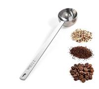 Doosu Coffee Scoop, 18/8 Stainless Steel Coffee Measuring Spoon 21.1 cm Extra Long Handled Tablespoon Scooper for Ground Coffee Beans, Espresso, Protein Powder, Tea (15ml, Silver)