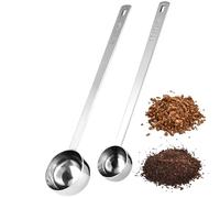 Doosu Coffee Scoop, 18/8 Stainless Steel Coffee Measuring Spoon 21 cm Extra Long Handled Tablespoon Scooper for Ground Coffee Beans, Espresso, Protein Powder, Tea (15+30ml, Silver)