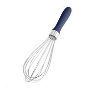 Doosu Metal Balloon Hand Whisk, 18/8 Stainless Steel Heavy Duty Manual Kitchen Whisk with 6 Sturdy Wires and Non-Slip Silicone Handle for Cooking Whipping Blending Beating (23cm, Midnight Blue)