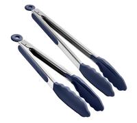 Doosu Silicone Kitchen Cook Tong, 315℃ Heat Resistant, 23+30cm/MidnightBlue