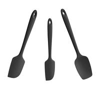 Doosu Silicone Spatulas for Cooking, 315℃ Heat Resistant, 3Pc, Black | Rubber Bowl Scraper, High Temp Safe, Food Grade Kitchen Utensil, Non Scratch Non-Stick Flexible for Baking Mixing Serving