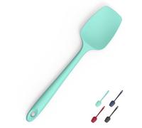 Doosu Silicone Spoon Spatula, 315℃ Heat Resistant Flexible Cooking Spoon Kitchen Rubber Spoonula Scraper for Mixing Stirring Scraping Serving Non-Stick Cookware (28.9cm, Aqua Sky)
