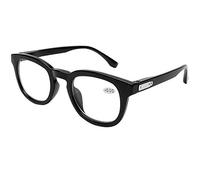 DOOViC Black Round Reading Glasses Blue Light Blocking Thick Frame Readers for Women/Men 2.5