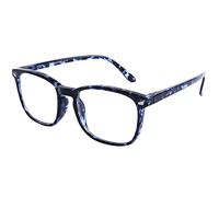 DOOViC Blue Light Blocking Computer Glasses Blue Tortoiseshell Frame Large Square Non Prescription Glasses for Men/Women +0.0