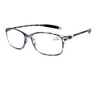 DOOViC Blue Light Blocking Computer Reading Glasses Grey Tortoise/Rectangle TR90 Flexible Frame Lightweight Readers for Men/Women +1.75