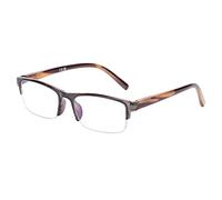 DOOViC Reading Glasses for Men/Women 1.25 Blue Light Blocking Readers Glasses Grey Rectangle Half Frame