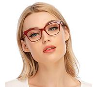 DOOViC Red Reading Glasses 1.75 Blue Light Blocking Square Frame