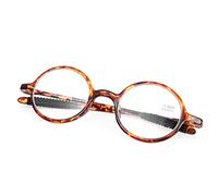 DOOViC Round Reading Glasses +2.0 Tortoise Clear Lens for Men Women with Flexible TR90 Frame Durable Super-lite and Bendable Temple Italy Design Lightweight Readers Glasses