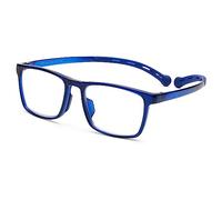 DOOViC Square Reading Glasses 2.25 Blue Light Filter TR90 Flexible Long Arm