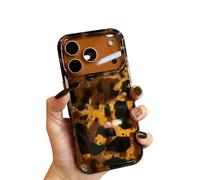 Doowear Case for iPhone 16 Case Girls Women Cute Brown Tortoise Shell Pattern Leopard Full Camera Protector Slim Soft TPU Shockproof Protective Cover Phone Case for iPhone 16-Amber
