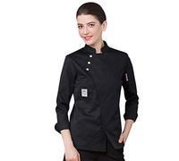 Dooxii Unisex Men Women Autumn Long Sleeve Chef Jackets Professional Western Food Kitchen Cook Working Uniform Tops Black
