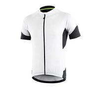 Dooy Men's Cycling Bike Jersey, Short Sleeve MTB Shirts with 3 Rear Pockets-Breathable,Smooth Zipper Biking Shirt (White, M)